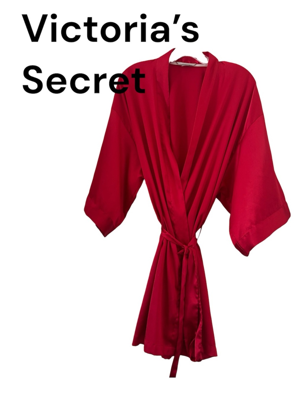 Victoria's Secret Red Satin Kimono Robe OS